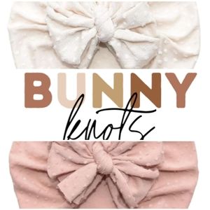 Bunny Knots Baby Turbans with Rags Bows, Set of 2
